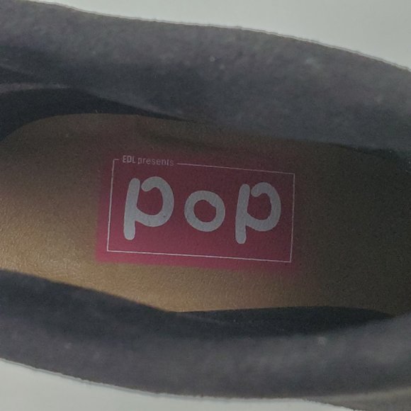 POP Black Faux Suede Stacked Look Heel Shawnee Peep Toe Ankle Bootie Size 5M - Picture 9 of 12